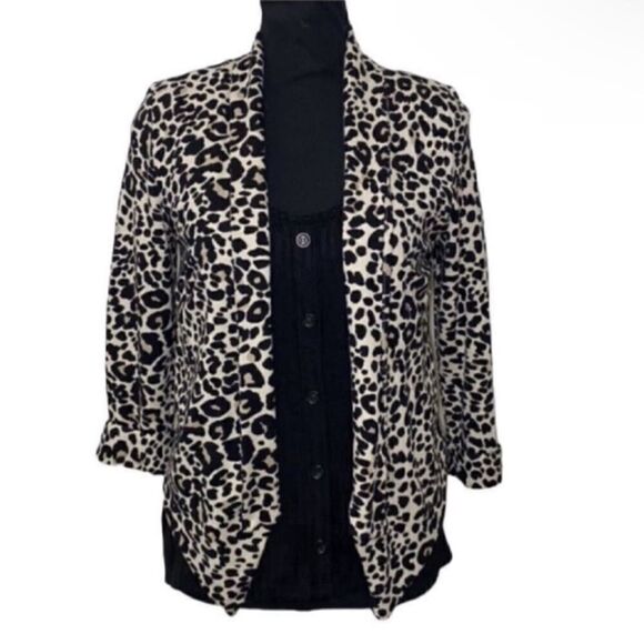 H&M Leopard Print Open Front Blazer (Size XS) - Picture 1 of 5